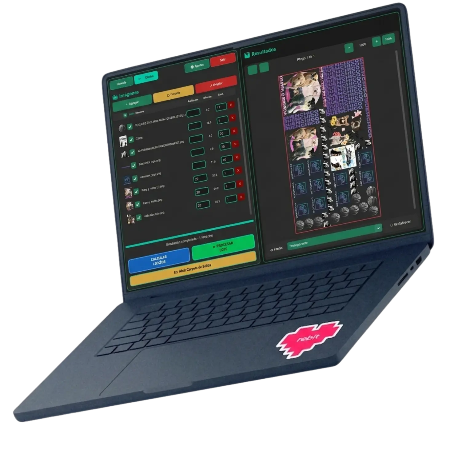 Optimizador DTF en laptop